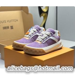 Trendy Design Louis Vuitton LV Tilted Sneaker Lilac Suede calf leather 6070907