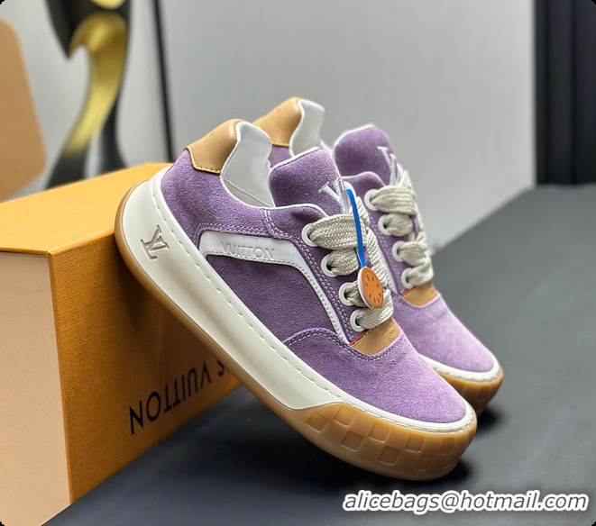 Trendy Design Louis Vuitton LV Tilted Sneaker Lilac Suede calf leather 6070907
