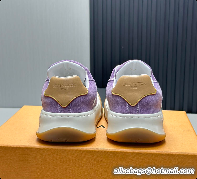 Trendy Design Louis Vuitton LV Tilted Sneaker Lilac Suede calf leather 6070907