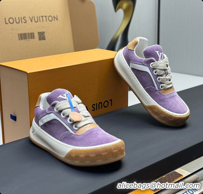Trendy Design Louis Vuitton LV Tilted Sneaker Lilac Suede calf leather 6070907