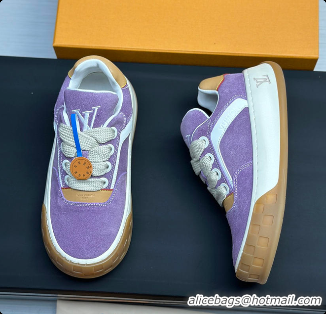Trendy Design Louis Vuitton LV Tilted Sneaker Lilac Suede calf leather 6070907
