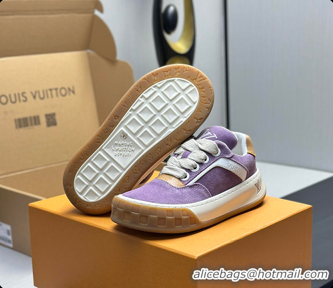 Trendy Design Louis Vuitton LV Tilted Sneaker Lilac Suede calf leather 6070907