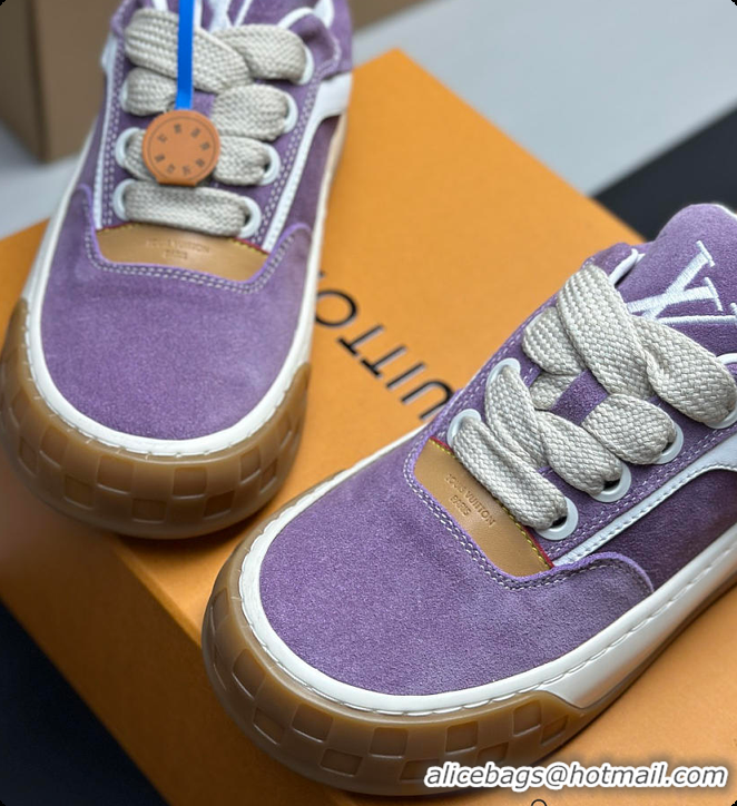 Trendy Design Louis Vuitton LV Tilted Sneaker Lilac Suede calf leather 6070907