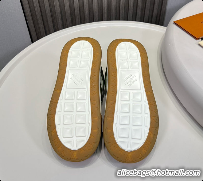 Unique Style Louis Vuitton LV Tilted Sneaker Green Suede calf leather 6070907