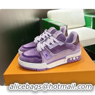 Grade Quality Louis Vuitton LV Trainer Sneaker Purple Monogram-printed canvas 6070908