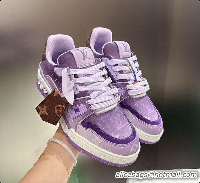 Grade Quality Louis Vuitton LV Trainer Sneaker Purple Monogram-printed canvas 6070908