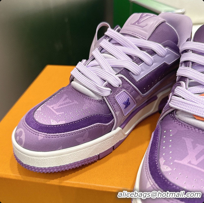 Grade Quality Louis Vuitton LV Trainer Sneaker Purple Monogram-printed canvas 6070908