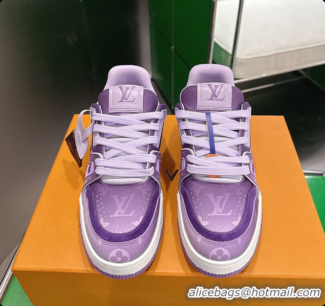 Grade Quality Louis Vuitton LV Trainer Sneaker Purple Monogram-printed canvas 6070908