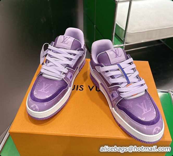 Grade Quality Louis Vuitton LV Trainer Sneaker Purple Monogram-printed canvas 6070908