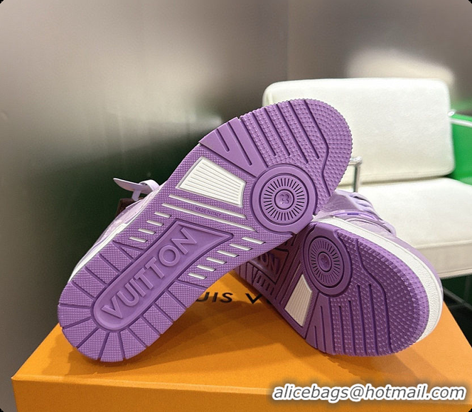 Grade Quality Louis Vuitton LV Trainer Sneaker Purple Monogram-printed canvas 6070908