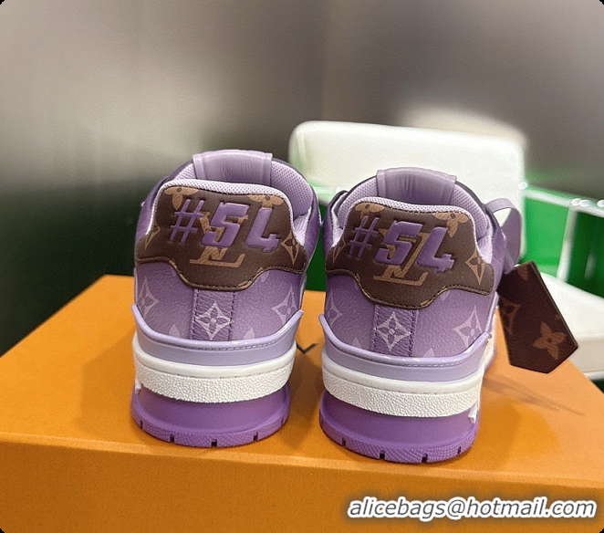 Grade Quality Louis Vuitton LV Trainer Sneaker Purple Monogram-printed canvas 6070908