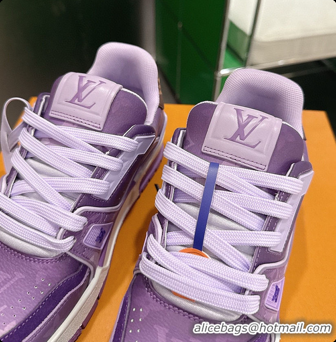 Grade Quality Louis Vuitton LV Trainer Sneaker Purple Monogram-printed canvas 6070908