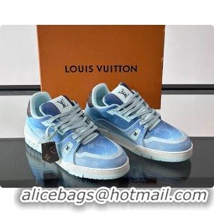 Best Grade Louis Vuitton LV Trainer Sneaker Blue Monogram-printed canvas 6070908