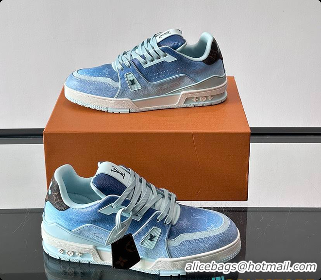Best Grade Louis Vuitton LV Trainer Sneaker Blue Monogram-printed canvas 6070908