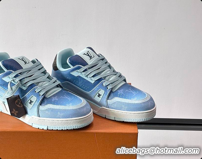 Best Grade Louis Vuitton LV Trainer Sneaker Blue Monogram-printed canvas 6070908