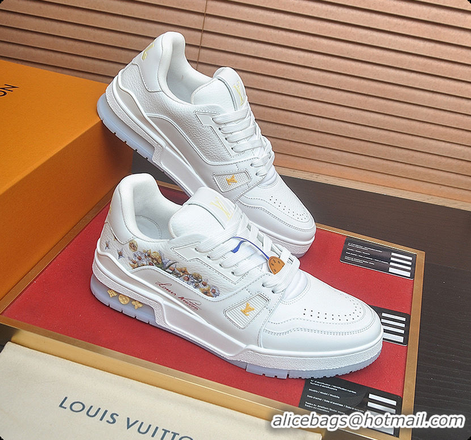 Pretty Style Louis Vuitton LV Trainer Sneaker White Grained calf leather 6070908