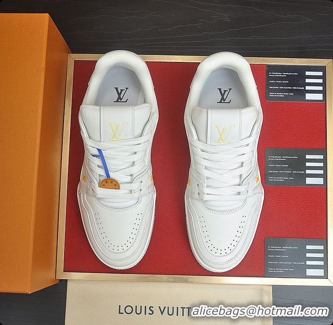 Pretty Style Louis Vuitton LV Trainer Sneaker White Grained calf leather 6070908
