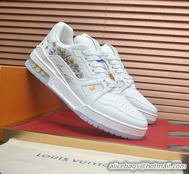 Pretty Style Louis Vuitton LV Trainer Sneaker White Grained calf leather 6070908