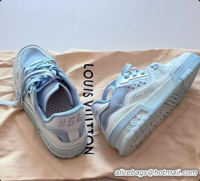 Discount Louis Vuitton LV Trainer Sneaker Blue Mix of materials 6070908
