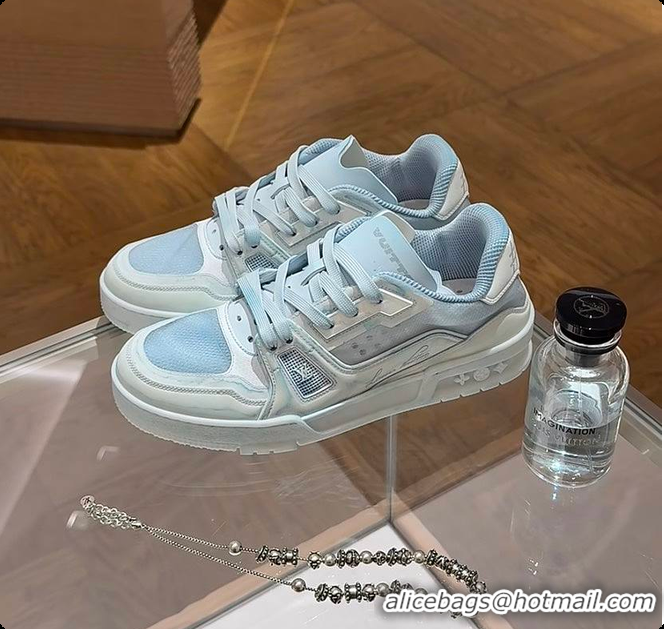 Discount Louis Vuitton LV Trainer Sneaker Blue Mix of materials 6070908