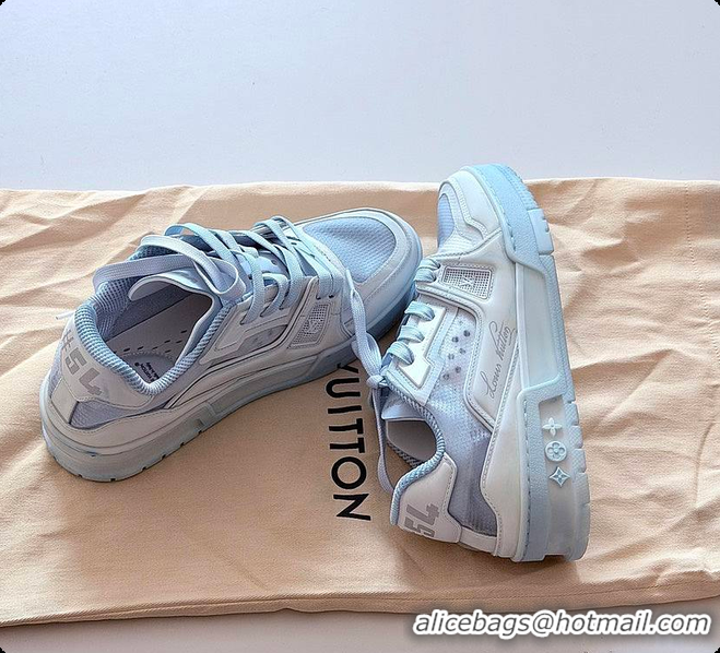 Discount Louis Vuitton LV Trainer Sneaker Blue Mix of materials 6070908
