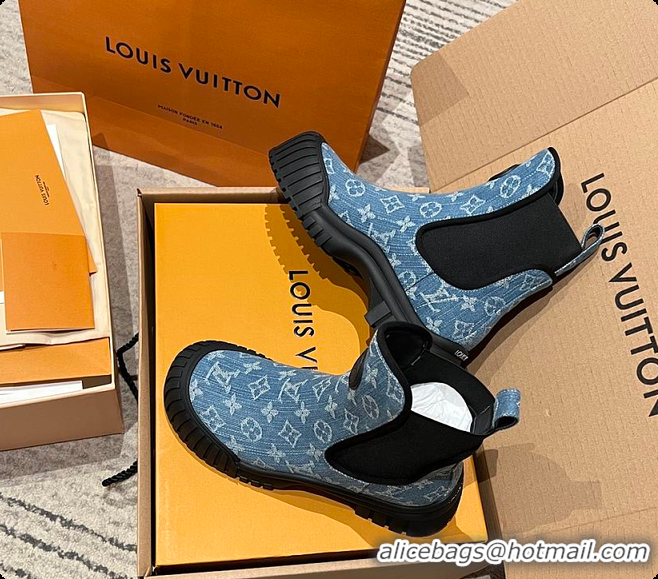 Durable Louis Vuitton LV Logo Boots Denim 6070912