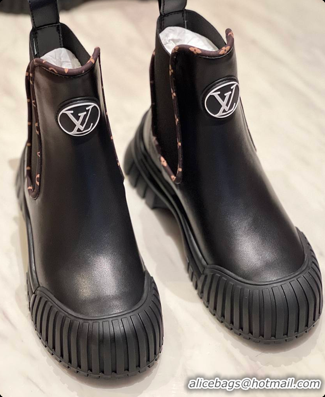 Popular Style Louis Vuitton LV Logo Boots Leather Black 6070912