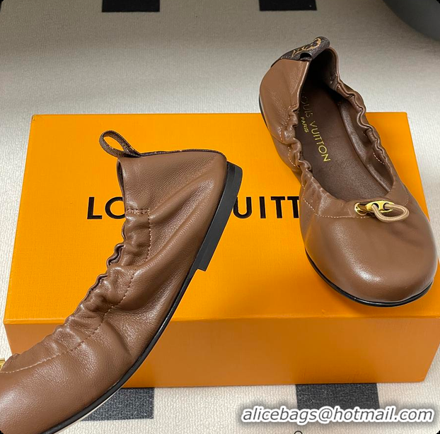 Good Product Louis Vuitton LV Nolita Flat Ballerina Brown 6070914