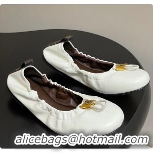 Unique Style Louis Vuitton LV Nolita Flat Ballerina White 6070914