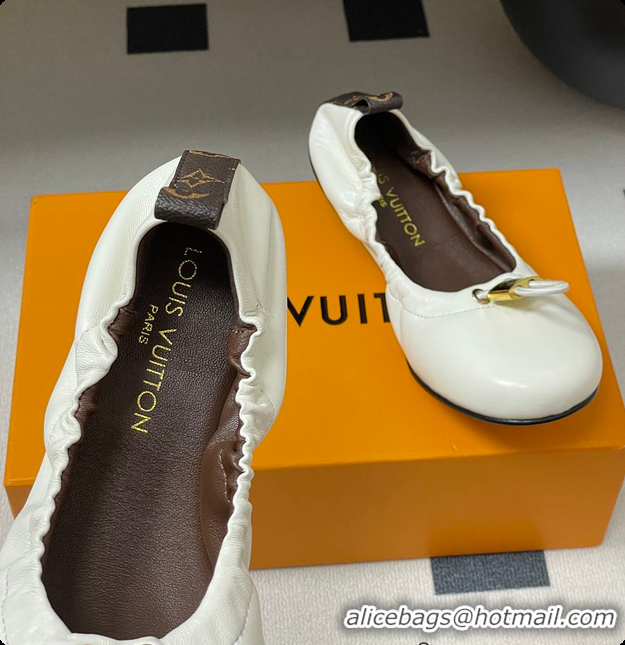 Unique Style Louis Vuitton LV Nolita Flat Ballerina White 6070914