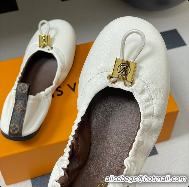 Unique Style Louis Vuitton LV Nolita Flat Ballerina White 6070914