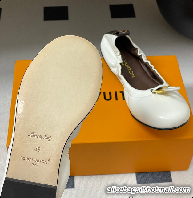 Unique Style Louis Vuitton LV Nolita Flat Ballerina White 6070914
