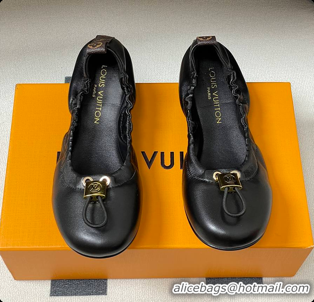 Top Grade Louis Vuitton LV Nolita Flat Ballerina Black 6070914
