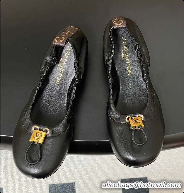 Top Grade Louis Vuitton LV Nolita Flat Ballerina Black 6070914