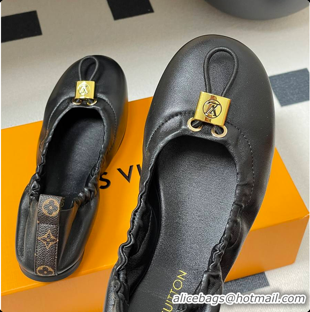 Top Grade Louis Vuitton LV Nolita Flat Ballerina Black 6070914