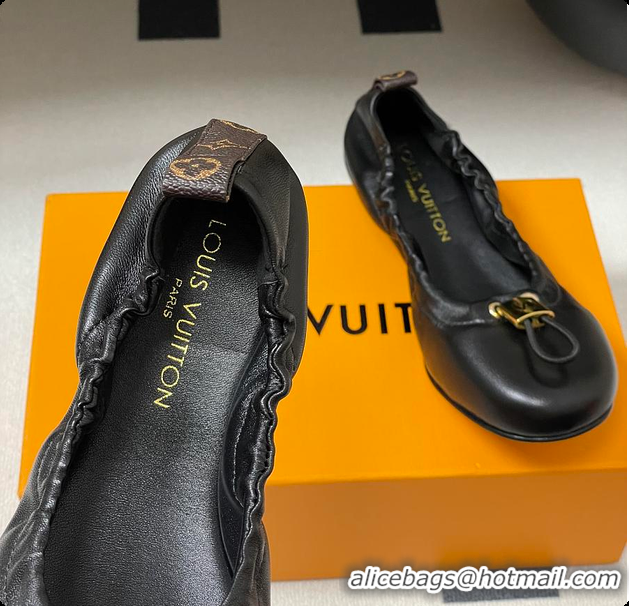 Top Grade Louis Vuitton LV Nolita Flat Ballerina Black 6070914