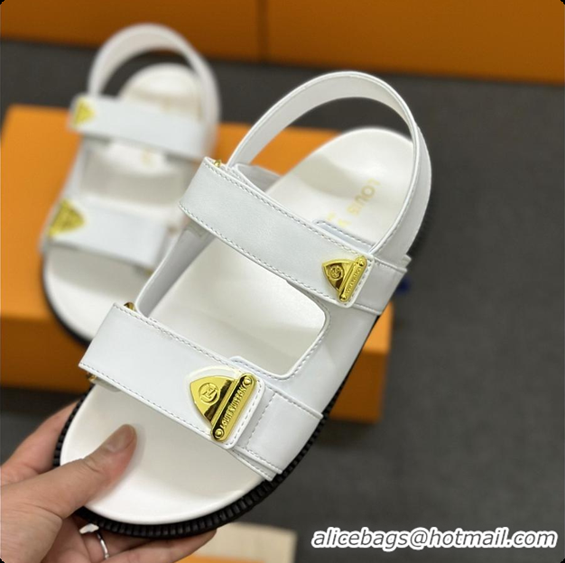 Classic Hot LV Sunset Flat Comfort Sandal White 6070915