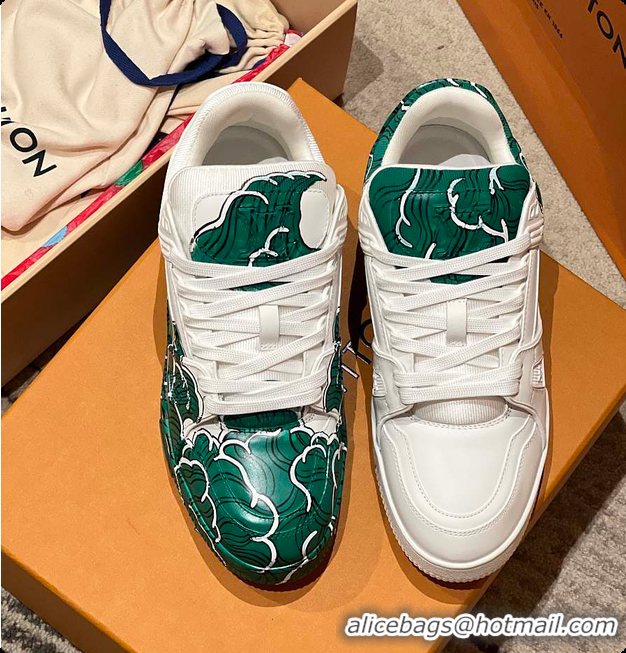 Low Cost Louis Vuitton LV Trainer Green 6070916