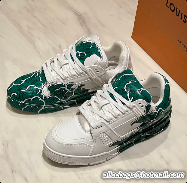 Low Cost Louis Vuitton LV Trainer Green 6070916