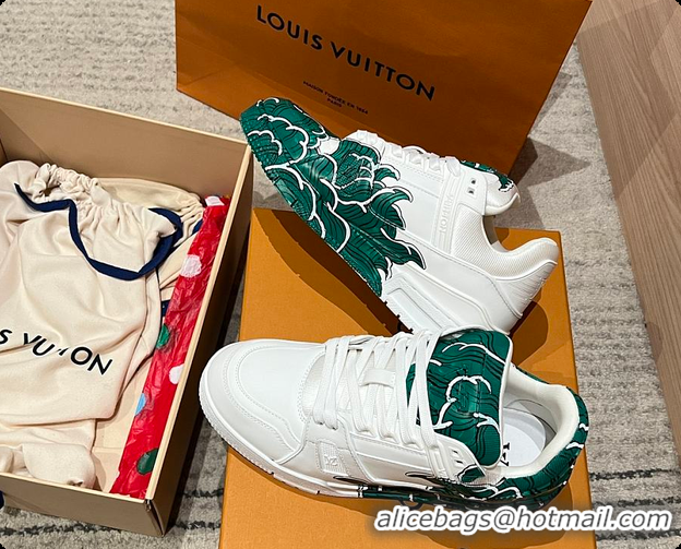 Low Cost Louis Vuitton LV Trainer Green 6070916