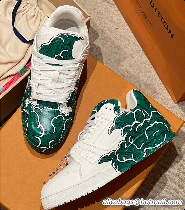 Low Cost Louis Vuitton LV Trainer Green 6070916