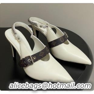 Grade Quality Louis Vuitton LV Vibe Slingback Pump White 60701003