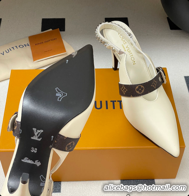 Grade Quality Louis Vuitton LV Vibe Slingback Pump White 60701003