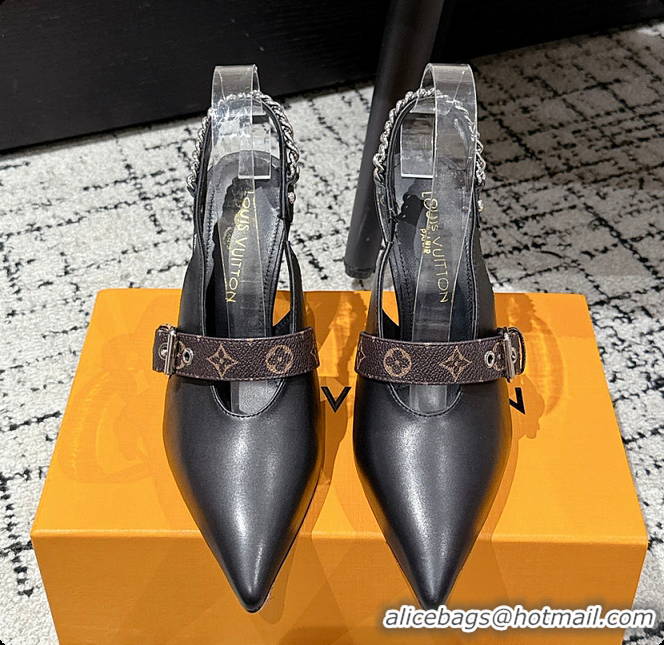 Popular Style Louis Vuitton LV Vibe Slingback Pump Black 60701004