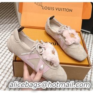 Luxurious Louis Vuitton LV Sneakerina Beige Pink 60701006