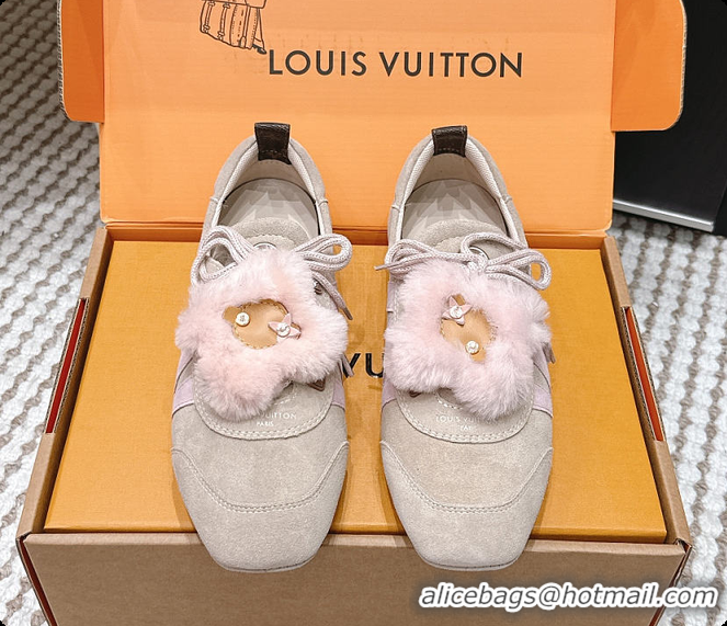 Luxurious Louis Vuitton LV Sneakerina Beige Pink 60701006