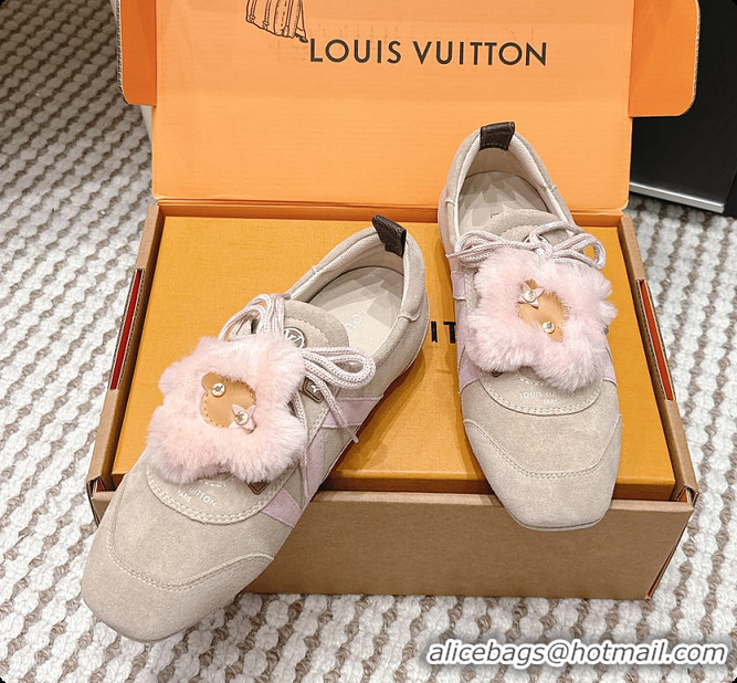 Luxurious Louis Vuitton LV Sneakerina Beige Pink 60701006