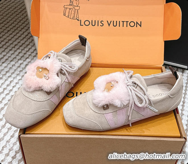 Luxurious Louis Vuitton LV Sneakerina Beige Pink 60701006