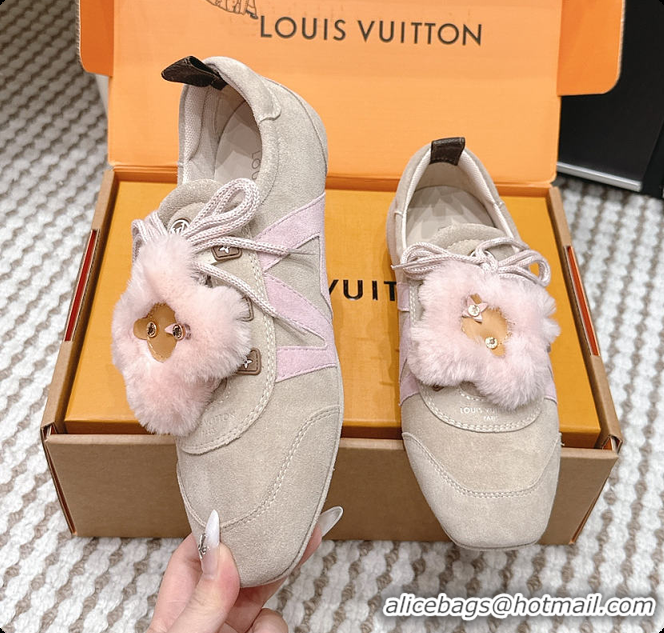 Luxurious Louis Vuitton LV Sneakerina Beige Pink 60701006