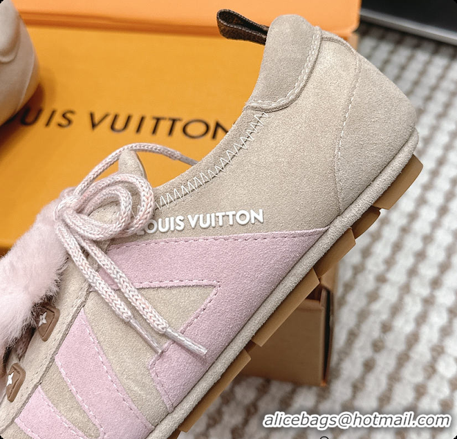 Luxurious Louis Vuitton LV Sneakerina Beige Pink 60701006
